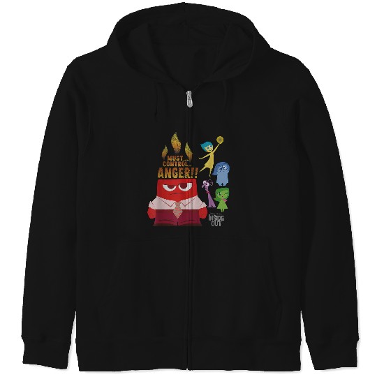 Disneyss Pixars Inside Out Must Control Anger Vintages Zip Hoodies