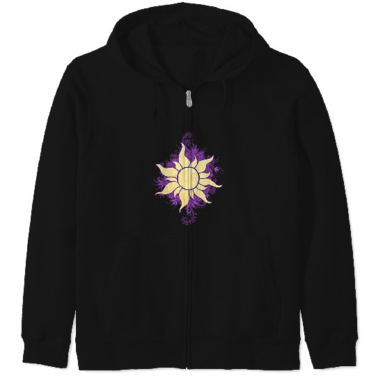 Discover Disney Tangled Gold Sun Doodle Pendant Graphic Zip Hoodies