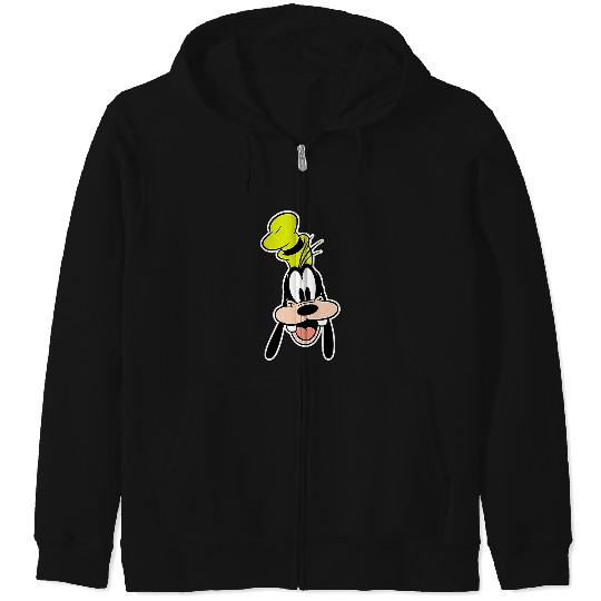Discover Disney Mickey And Friends Goofy Face Small Pocket Logo Zip Hoodies