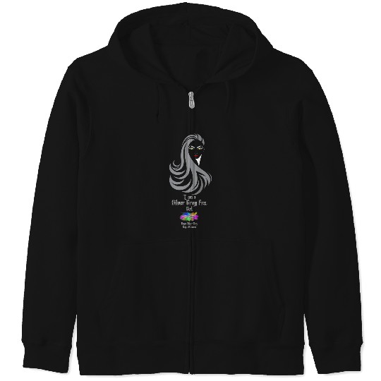 I am a silver grey fox Girl [ White logo on dark top]   SALE!! : Disney Villains Maleficent , Maleficent Gift S-5XL Zip Hoodies