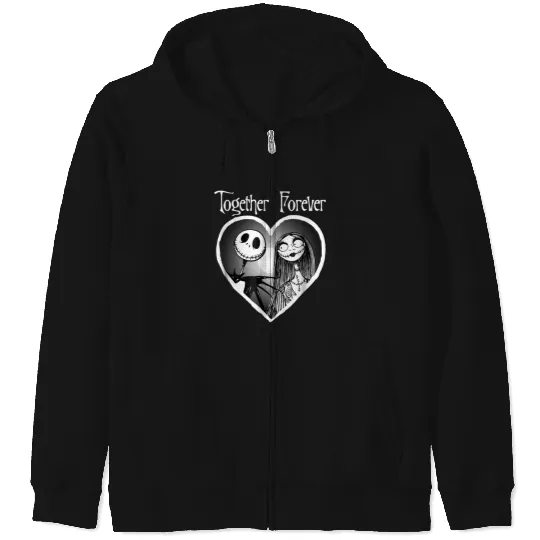 Disney Nightmare Before Christmas Together  1: Jack And Sally With Friends, Halloween Party , Jack skellington Zip Hoodies