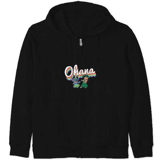 Discover Disney Lilo Stitch Pride Ohana Rainbow Zip Hoodies