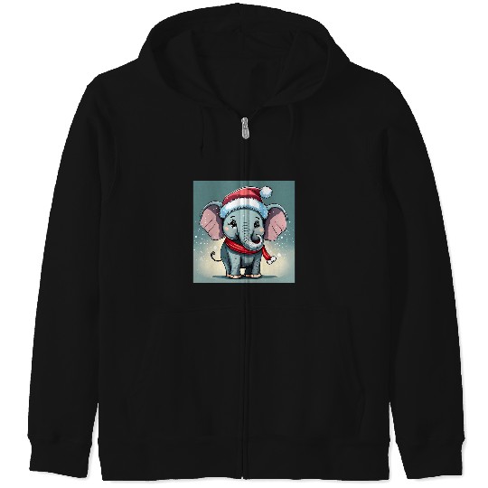 Discover Elephant with Santa hat  , Disney Elephant Dumbo Christmas , Dumbo Christmas Zip Hoodies