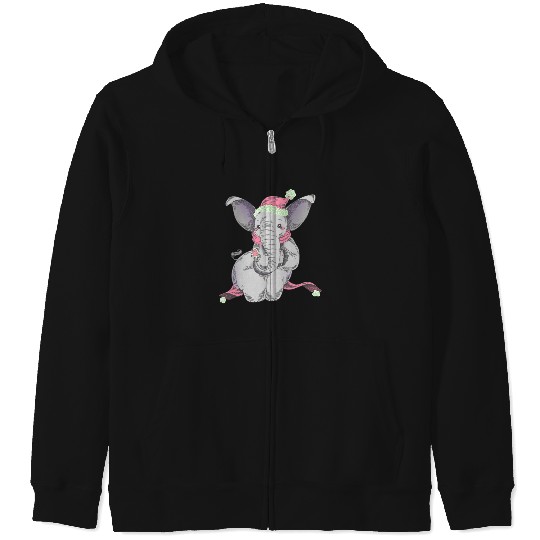 Discover Snuggly Elephant with a Frosted Sugar Cookie Sticker, Disney Elephant Dumbo Christmas , Dumbo Christmas Zip Hoodies