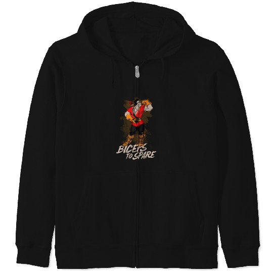 Disney Beauty And The Beast Gaston Biceps To Spare Zip Hoodies