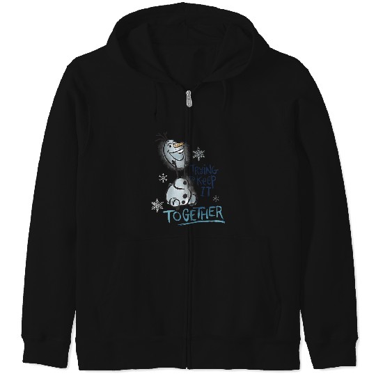 Discover Disneyss Frozen Olaf Smiling Trying To Keep It Together Poster Zip Hoodies