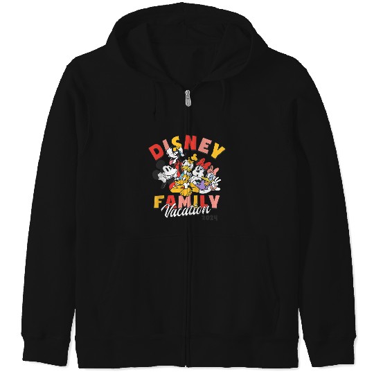 Discover Disney Mickey And Friends Disney Family Vacation 2024 Logo Zip Hoodies