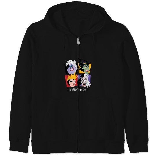 Discover Disney Villains Ew Valentines Day Grid Zip Hoodies