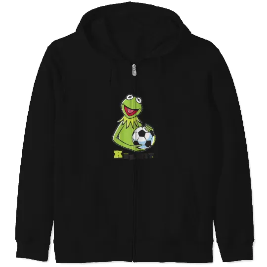 Disneyss The Muppets Kermit Soccer Ball Vintages Stencil Logo Zip Hoodies