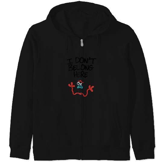 Disneyss Pixars Toy Story 4 Forky I Don't Belong Here Poster Zip Hoodies
