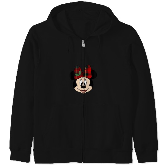 Disney Mickey And Friends Christmas Minnie Mistletoe Bow Tank Top Zip Hoodies