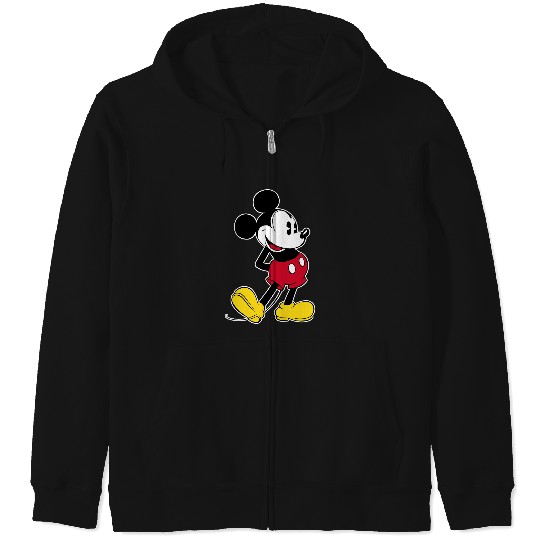 Disney Mickey Mouse Classic Pose V-Neck ,Long Sleeve Zip Hoodies