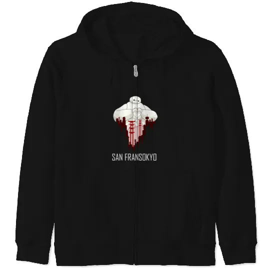 Disney Big Hero 6 Baymax San Fransokyo Love Zip Hoodies