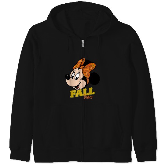 Discover Disneyss Minnie Mouse Fall Vibes Autumn Leaves Zip Hoodies