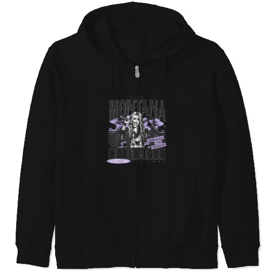 Disneyss Hannah Montana World Tour Ready To Rock Chest Poster Zip Hoodies
