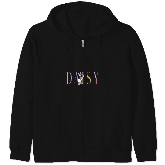 Disney Mickey And Friends Daisy Duck Simple Text Zip Hoodies