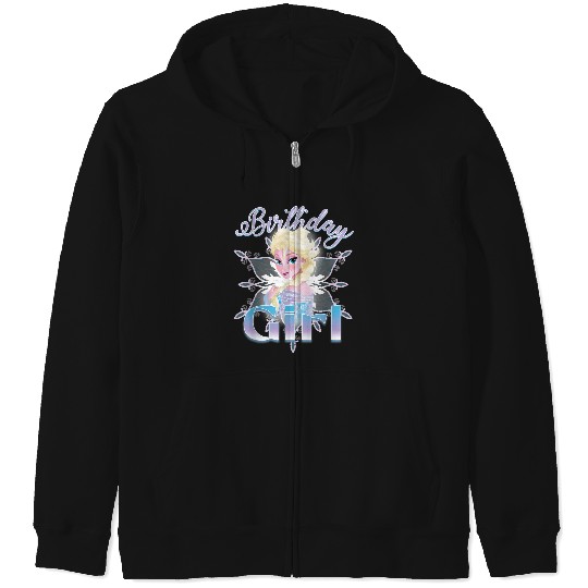 Discover Disneyss Frozen Princess Elsa Birthday Girl Big Chest Logo Zip Hoodies