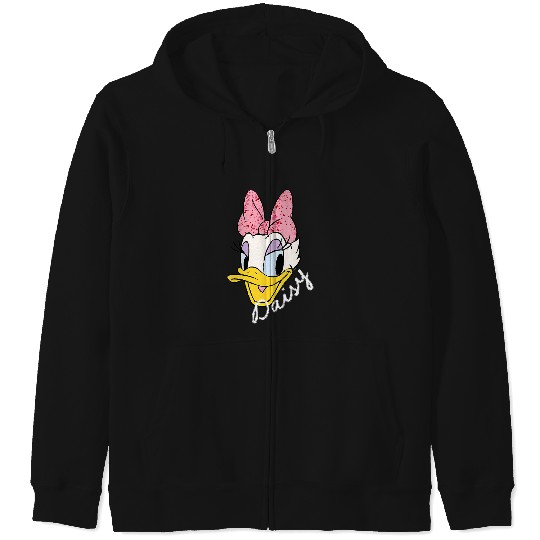 Disney Daisy Duck Sassy & Glamorous Speckled Bow and Name V-Neck Zip Hoodies