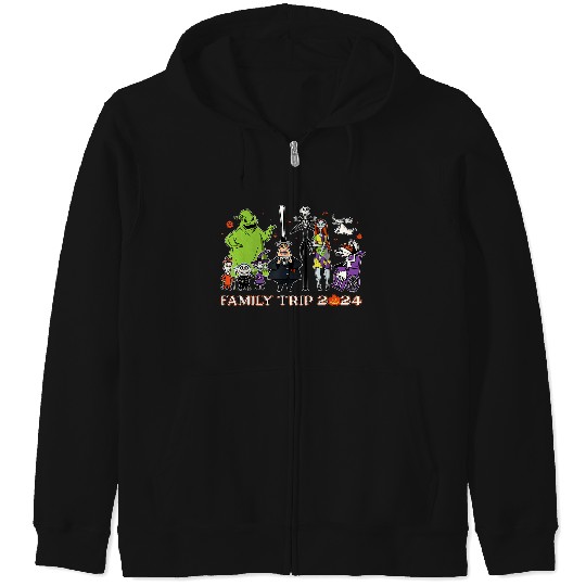 Discover Disneyss The Nightmare Before Christmas Fall Family Trip 2024 Zip Hoodies