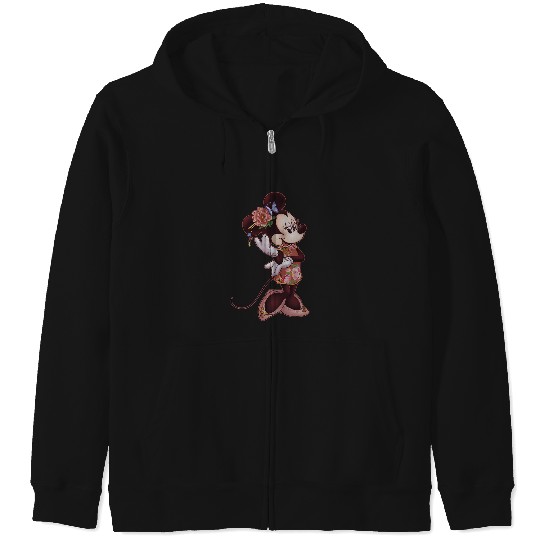 Discover Disney Minnie Mouse Year Of The Mouse Floral Portrait Zip Hoodies