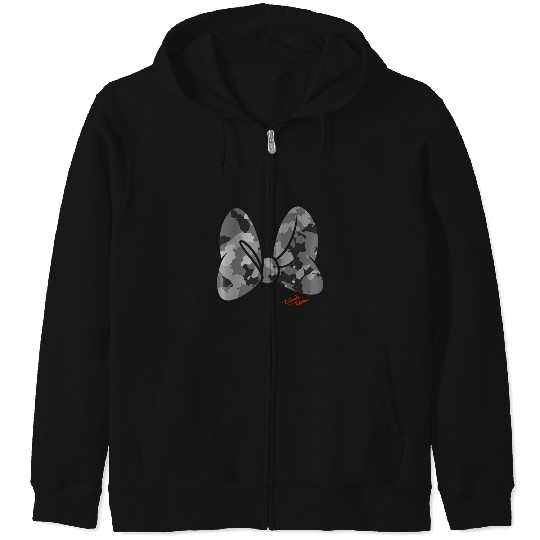Discover Disney Minnie Mouse Classic Camouflage Bow Autograph Zip Hoodies