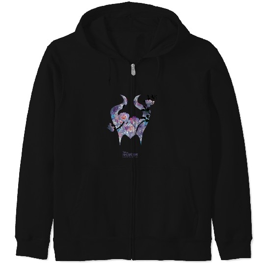 Discover Disney Maleficent Mistress Of Evil Floral Horns Zip Hoodies