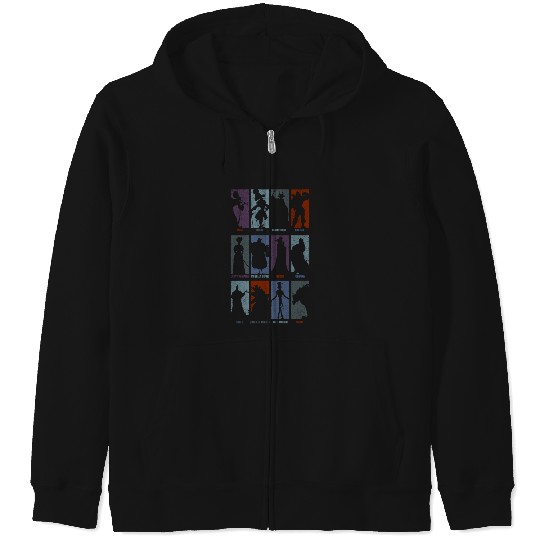 Discover Disney Villains Epic Team Silhouette Chest Panels Distressed Epic Zip Hoodies