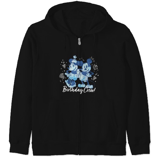 Discover Disney Mickey Mouse and Minnie Mouse Birthday Crew Retro Zip Hoodies