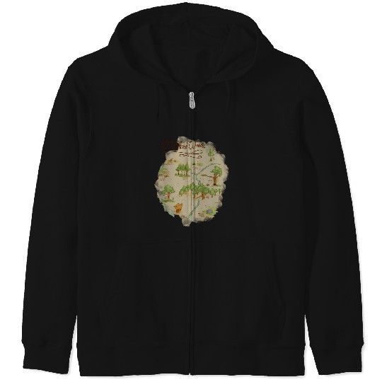 Discover Disney Winnie The Pooh 100 Acre Woods Map Zip Hoodies