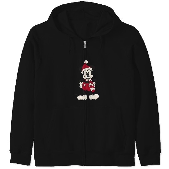 Discover Disney Mickey Friends Christmas Mickey Mouse Portrait Zip Hoodies