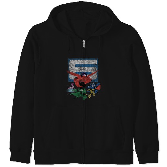 Discover Disney Big Hero 6 Epic Super Hero Teamup Distressed Epic Zip Hoodies