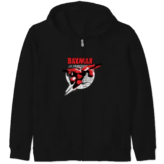 Disney Big Hero 6 Baymax San Fransokyo Epic Flight Retro Epic Zip Hoodies