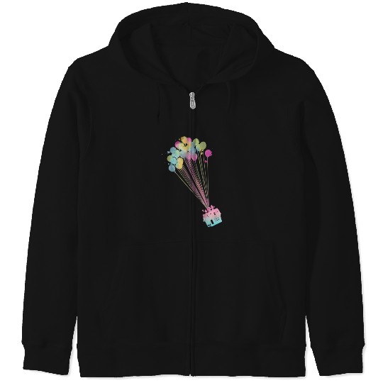 Discover Disney Pixar Up Water Color House Balloons Zip Hoodies