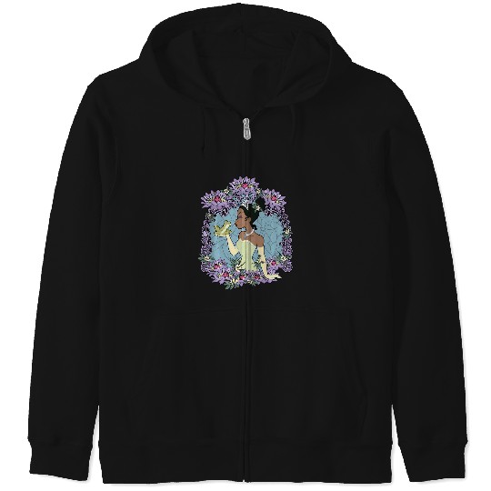 Discover Disney Princess And The Frog Tiana Floral Frame Portrait Zip Hoodies