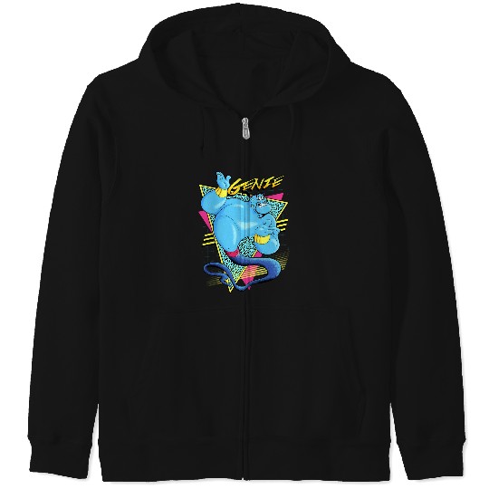 Discover Disney Aladdin Genie Retro Abstract Portrait Logo Long Sleeve Zip Hoodies