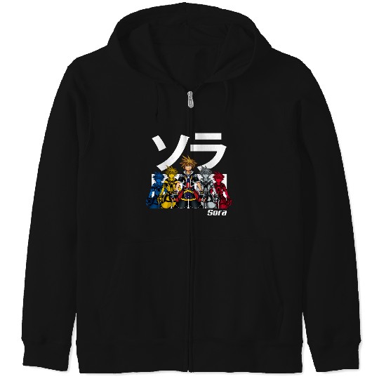 Discover Disney Kingdom Hearts Epic Sora Brave-Brave-Brave-Brave Standing Pose Kanji Epic Zip Hoodies