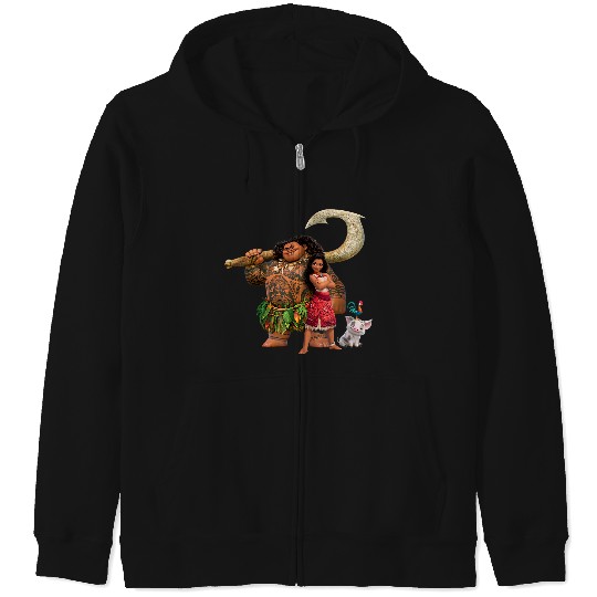 Discover Disneyss Moana 2 Maui Pua Heihei Ready For A New Adventure Zip Hoodies