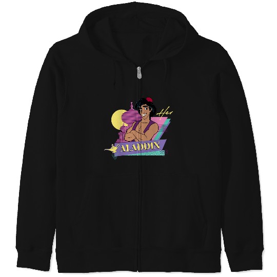 Disney Aladdin Retro ’90s Couples Matching Her Aladdin Long Sleeve Zip Hoodies