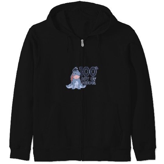 Disney Winnie The Pooh Eeyore 100Th Day Of School Eye Cover Zip Hoodies