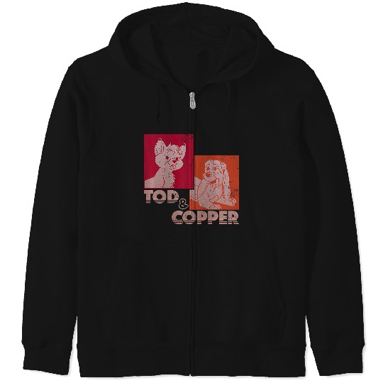 Disney The Fox and the Hound Tod & Copper Retro Premium Zip Hoodies