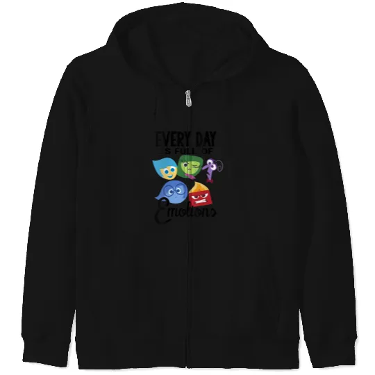 Disney Pixar Inside Out Every Day Is Full Of Emotions Group V-Neck Zip Hoodies