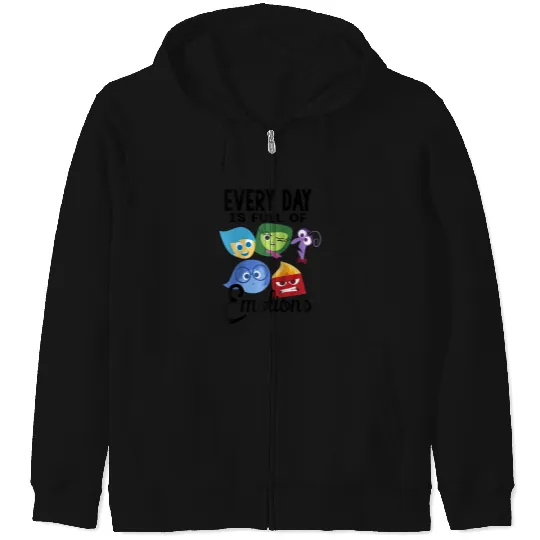 Disney Pixar Inside Out Every Day Is Full Of Emotions Group Raglan Baseball Tee Zip Hoodies
