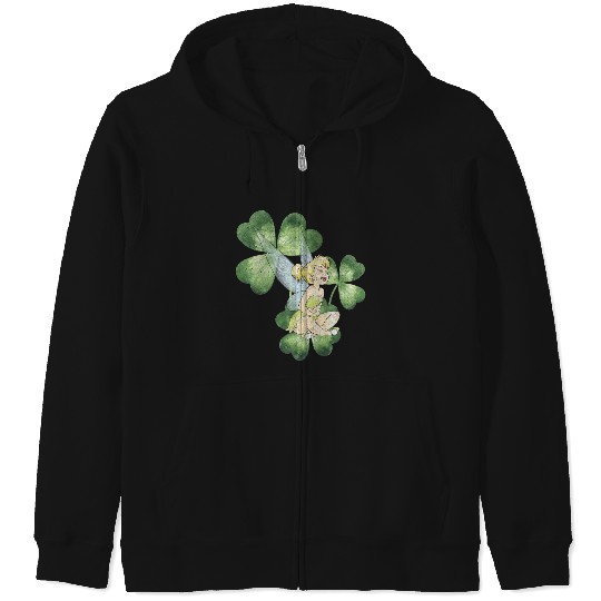 Disney Peter Pan St. Patrick's Day Tinker Bell Clover Retro Premium Zip Hoodies