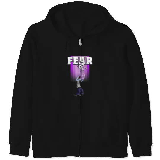 Disney Pixar Inside Out Riley's Fear Purple Character Logo V-Neck Zip Hoodies