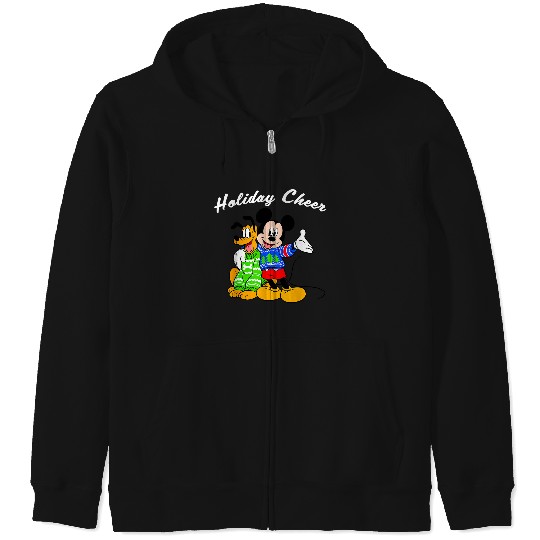 Discover Disney Mickey And Pluto Holiday Cheer Christmas Zip Hoodies