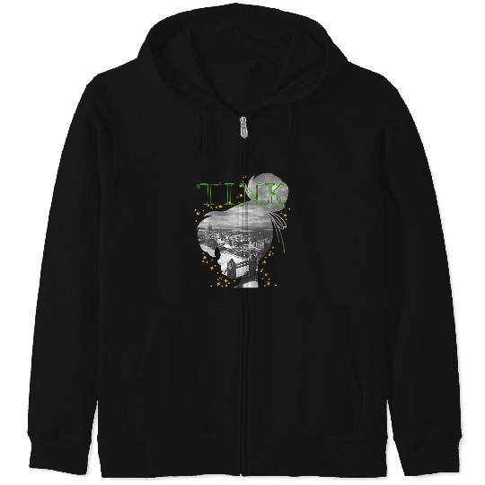 Disney Peter Pan Tinkerbell Silhouette Fill London Bridge Zip Hoodies