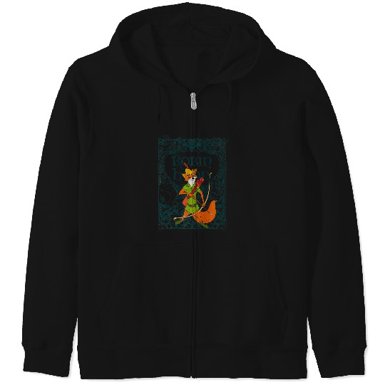 Disney Robin Hood Retro Vintage Distressed Premium Zip Hoodies