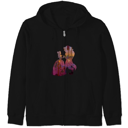 Discover Disney Classic Beauty And The Beast Silhouette Dance Zip Hoodies