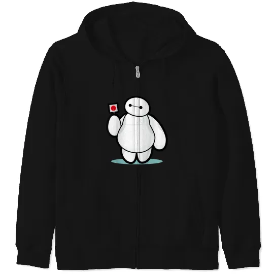 Disneyss Big Hero 6 Baymax With Lollipop Cute shots Zip Hoodies
