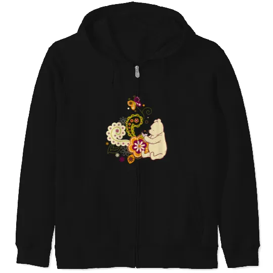 Disneyss Winnie The Pooh Cute Paisley Cupcake Floral Zip Hoodies